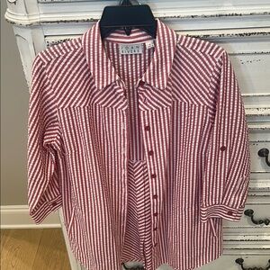 Joan Rivers Red and White Striped Blouse